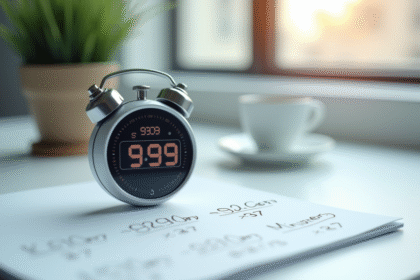 Chronomètre digital moderne affichant 999 secondes