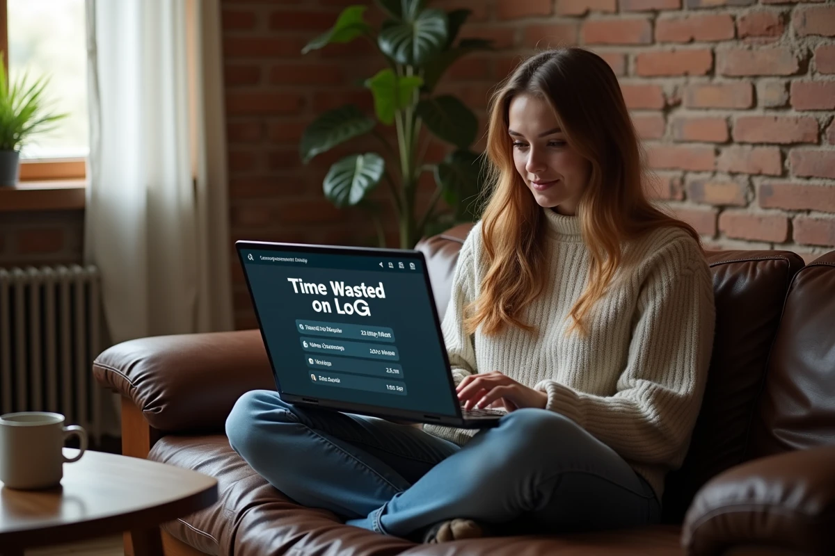 Jeune femme découvrant son temps total passé sur League of Legends via un site de statistiques