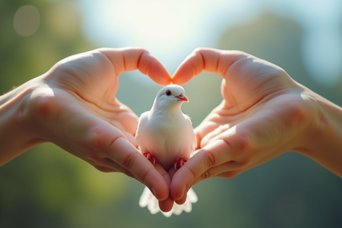 Mains formant un coeur autour d
